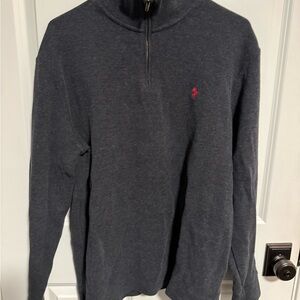 Ralph Lauren Men's Charcoal Zip-Up Sweater